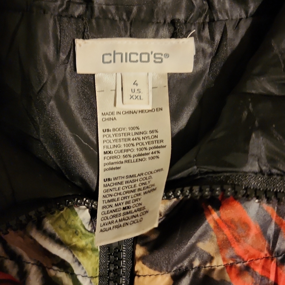 Chico's Multicolor Patterned Puffer Vest - image 2